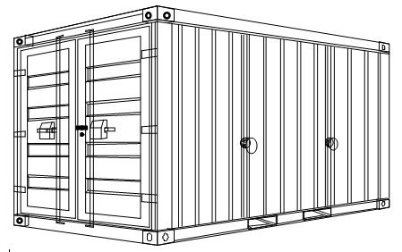 So2 - Stahlcontainer - 2,93 x 1,85 x 2,25 m, 10 Fuß mit Absetzvorrichtung nach DIN 30720