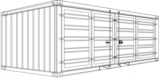 So3-2 - Stahlcontainer - 6,06 x 2,44 x 2,59 m, 20 Faltflügeltor (open side)