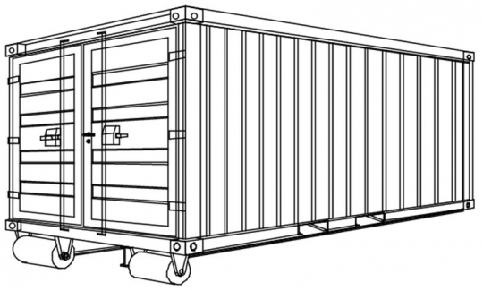 So3-1 - Stahlcontainer - 6,42 x 2,25 x 2,49 m, 20 mit Abrollvorrichtung nach DIN 30722