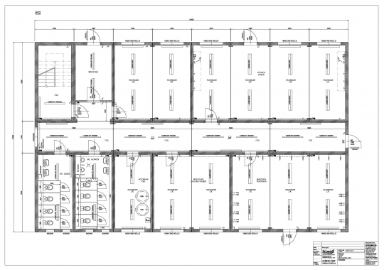 3-geschossige Anlage (EneV 2014) mit innenliegender Treppe, Gemeinschaftsküche, Gemeinschaftsräume, ca. 50 Personen