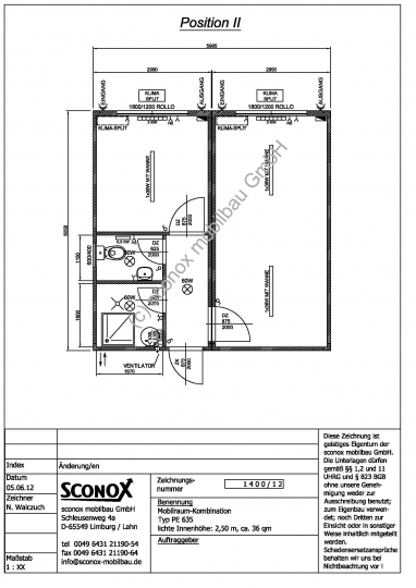 2121400A - Wohncontainer-Anlage, ca 36 m²