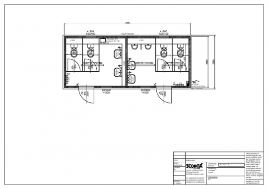 2181835 - Damen-/Herren-WC, 7m*3m, sehr hochwertig, Holzfassade