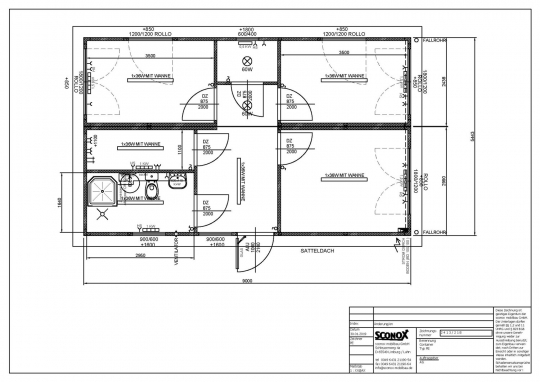 Wohncontainer mit ca. 49 m² Gundfläche und Satteldach - 2182413