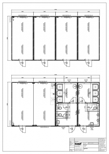 2-teilige Containeranlage als Wohnblock und Sozialblock - 2182526_Var. 2