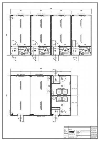 2-teilige Containeranlage, Wohncontainer mit WC, Sozialblock (Dusche, Aufenthalt) - 2182526_Var. 2