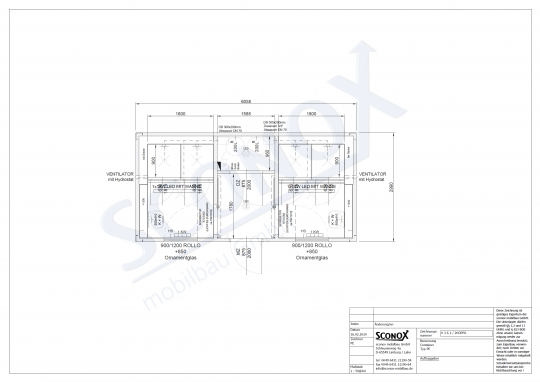 20OPPG 0361 - Sehr hochwertiger D/H-Duschcontainer, Wand-/Bodenfliesen, offene Duschen