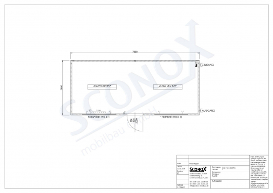 20OPPG 0271 - Bürocontainer 7*3m, LED/BAP-Leuchten, CEE-Außenstecker