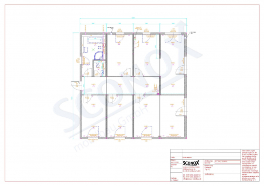 20OPPG 1134 - Wohncontainer ca. 144 m², Dämmung für EnEv, Vorbereitung für bauseitige WW-Heizung, Alu-Außentüren verglast