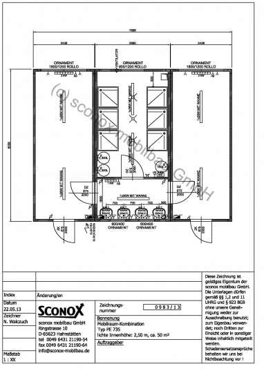 2130983 - Schwarz-Weiß-Anlage, 3 Container, ca. 50 m² Grundfläche