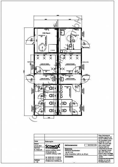 2140235 - Dusch-/WC-Anlage, sehr hochwertig, D/H/Beh., ca. 65 m² Grundfläche