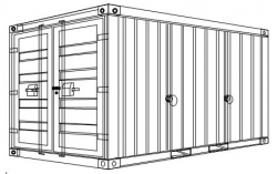 So2 - Stahlcontainer - 2,93 x 1,85 x 2,25 m, 10 Fuß mit Absetzvorrichtung nach DIN 30720