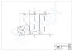 20OPPG 0185 - 3er-Bürocontainer-Anlage, 54m², klimatisiert, mit WC-Einheiten