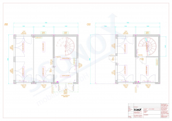 20OPPG 1397 - Hochwertiger 2-geschossiger Bürocontainer, ca. 81m², Dachterrasse, Innen-Wendeltreppe, EnEV, Split-Klima