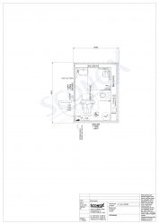 20OPPG 0366 - Barrierefreier Dusch- / WC-Container mit Holzfassade und Vorwand, Wand- & Bodenfliesen