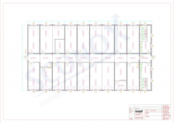 20OPPG 0003 - Bürocontainer-Anlage 480 m², Flur innenliegend, Dämmung für EnEv, WW-Heizkörper (bauseitige Therme)